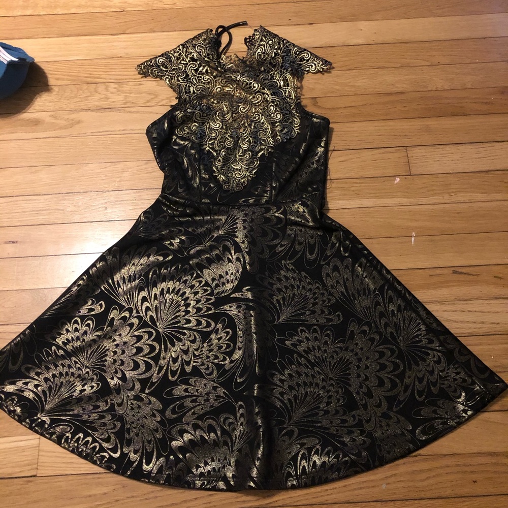 Gold and black dress